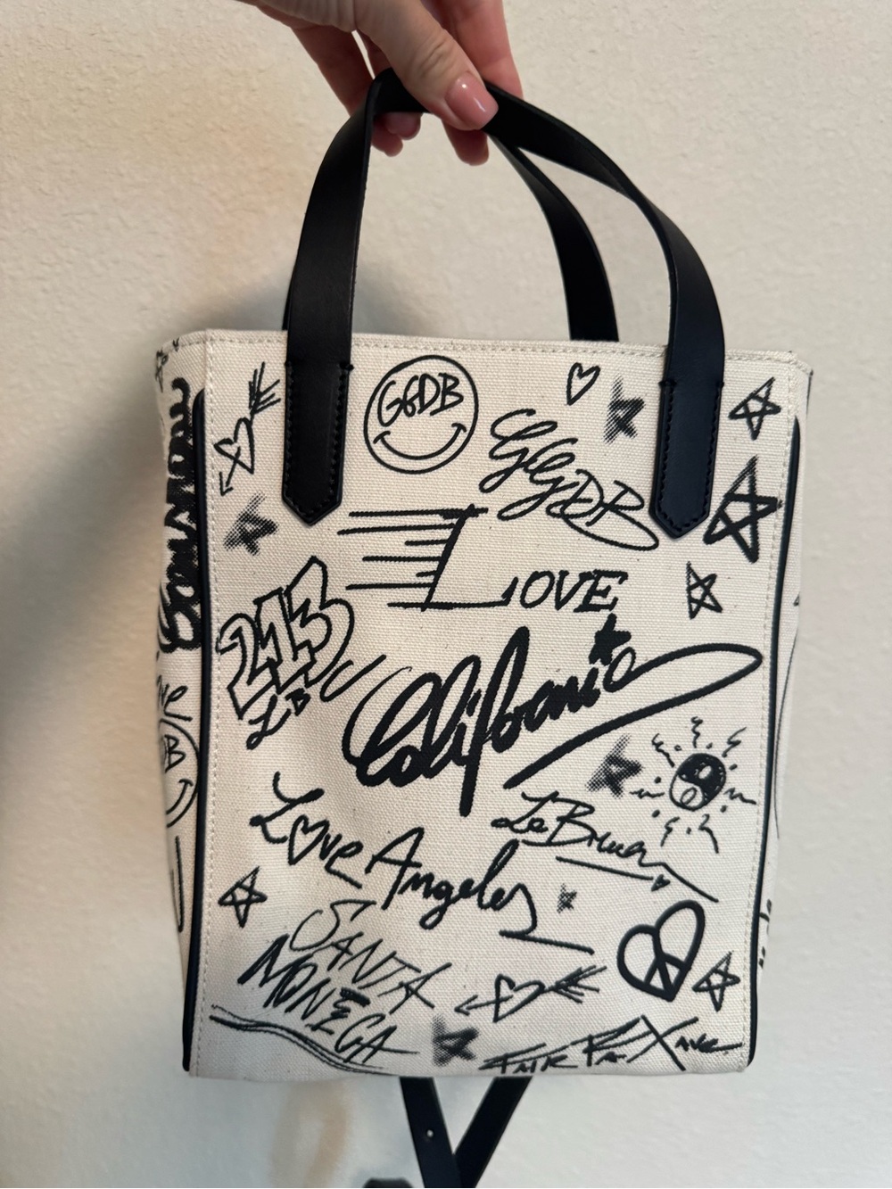 NWT a Golden Goose California Mini Canvas & Leather Tote - Picture 5 of 12